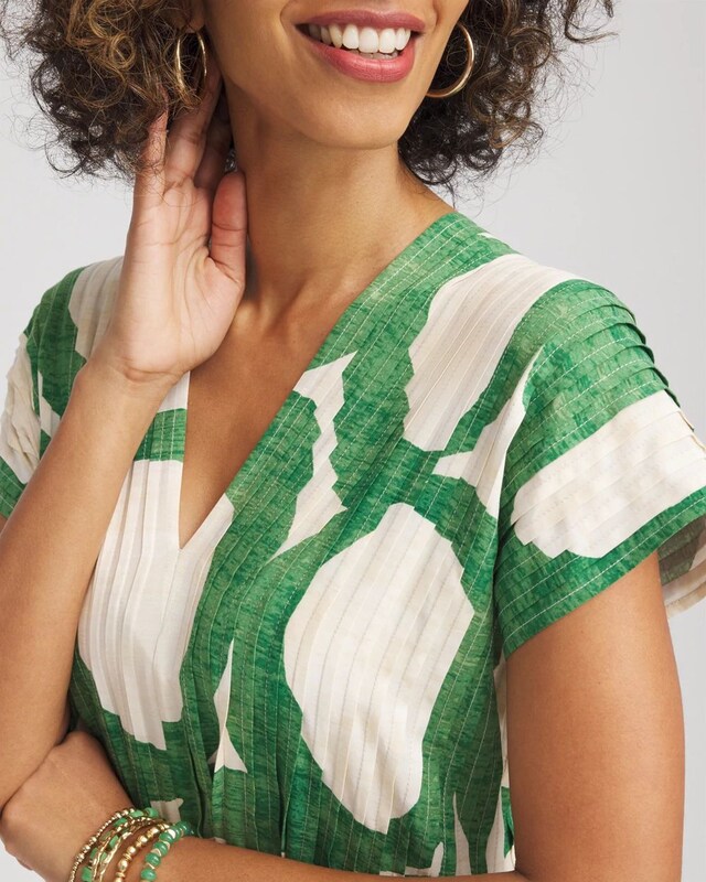 Printed Silk-Twill Popover Midi Dress - image 4